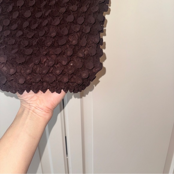 Vintage brown short-sleeve popcorn bubble crinkle shirt - o/s - Picture 7 of 12